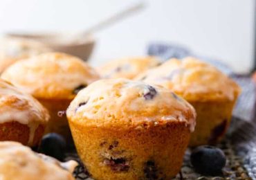 Blueberry Muffins with a Sugared Glaze