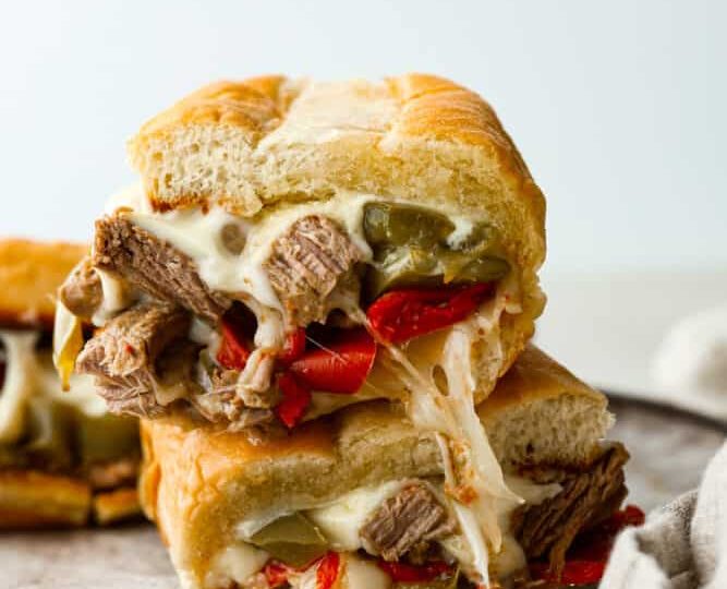 Slow Cooker Philly Cheesesteaks