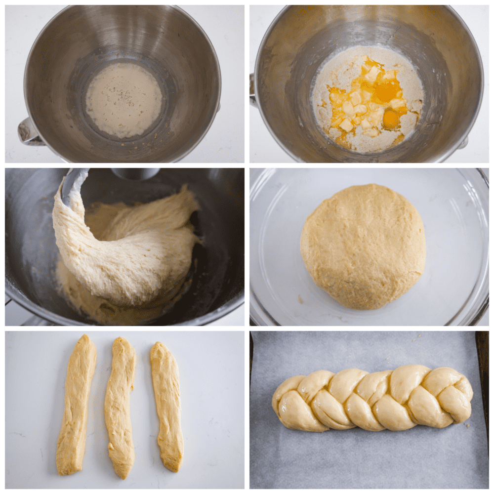Process photos showing how to make the dough.
