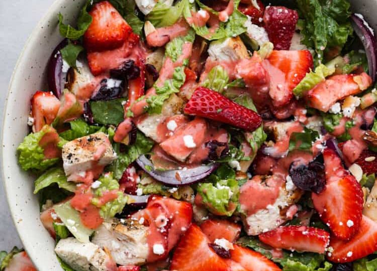 Strawberry Chicken Salad with Strawberry Balsamic Dressing