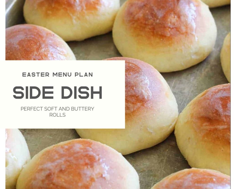 Bread rolls photo with easter menu plan. 