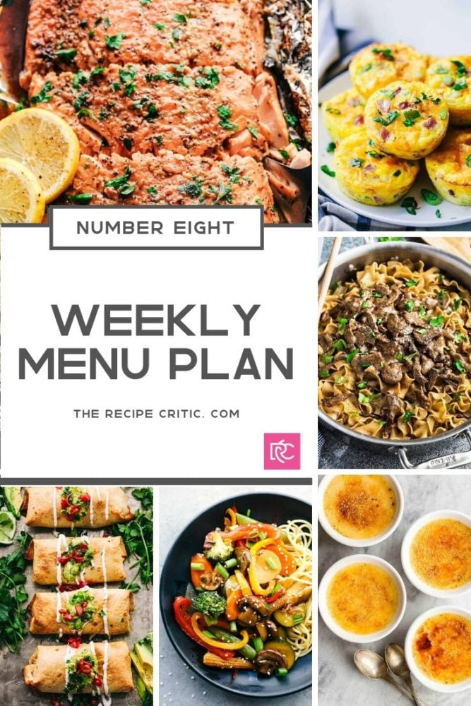 The weekly menu plan collage of all photos 