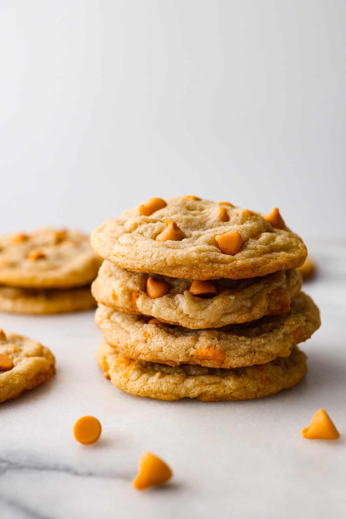 A stack of butterscotch cookies. 