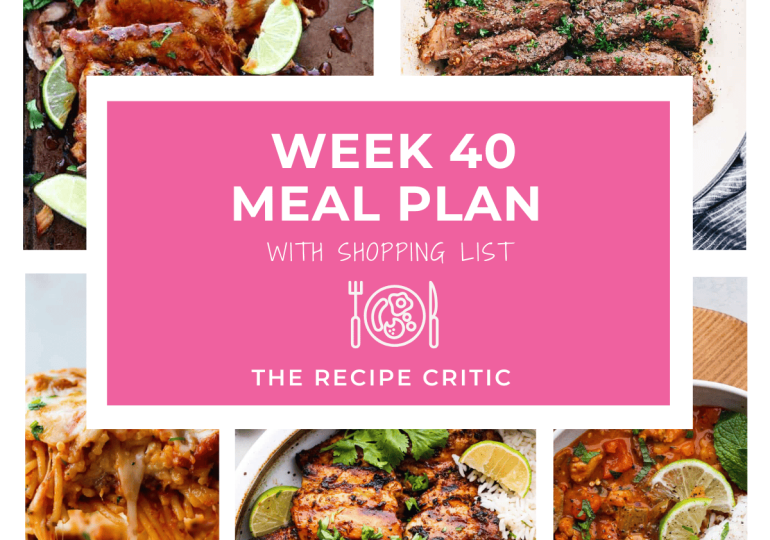 Weekly Meal Plan #40