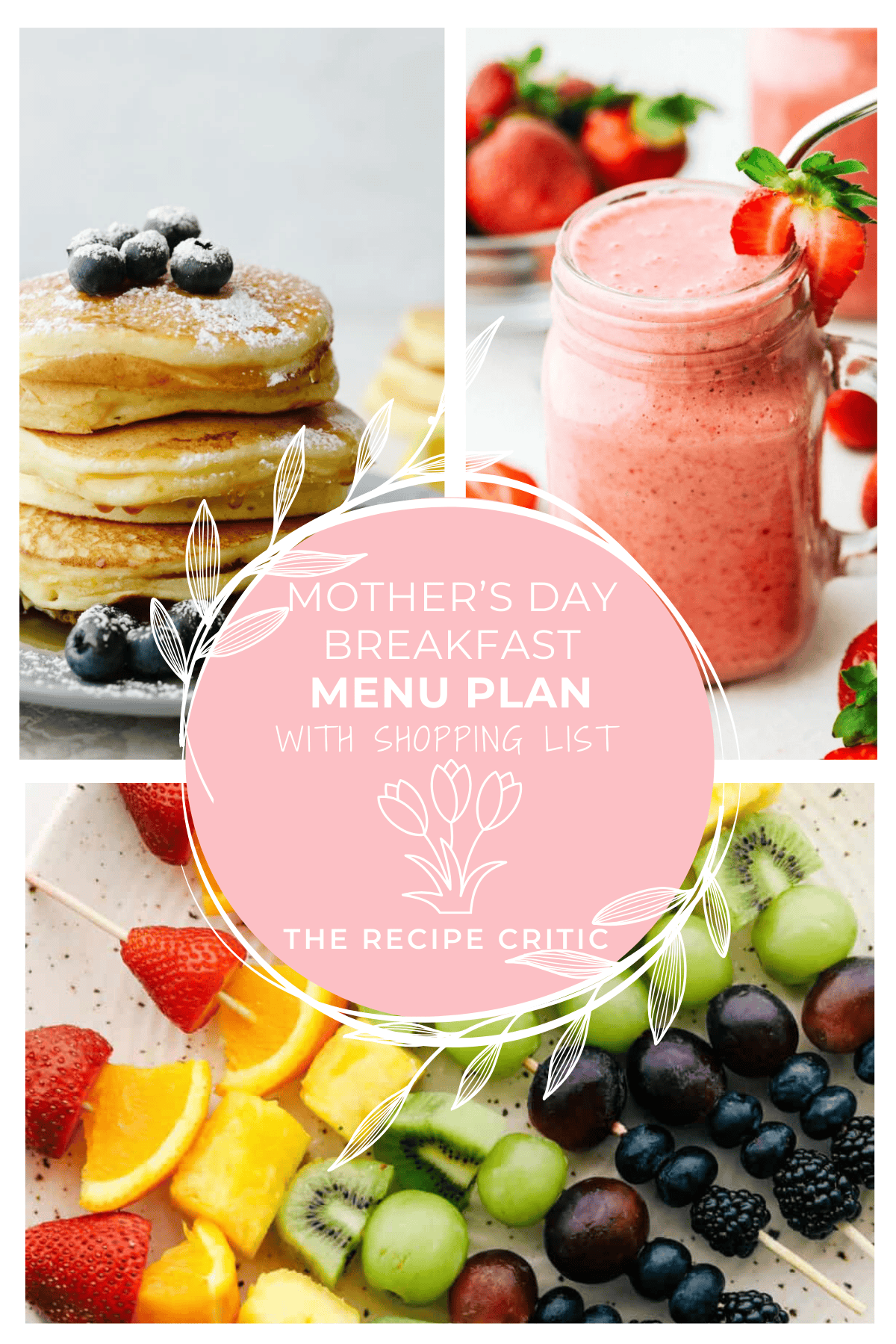 A collage of mother's day recipes (3). 