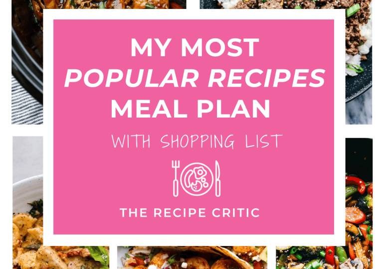 My Most Popular Recipes Meal Plan 
