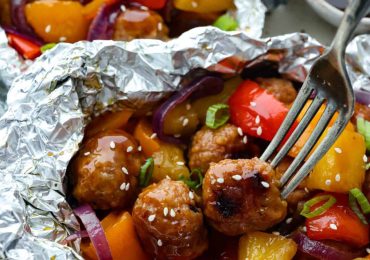 Teriyaki Meatball Foil Packets
