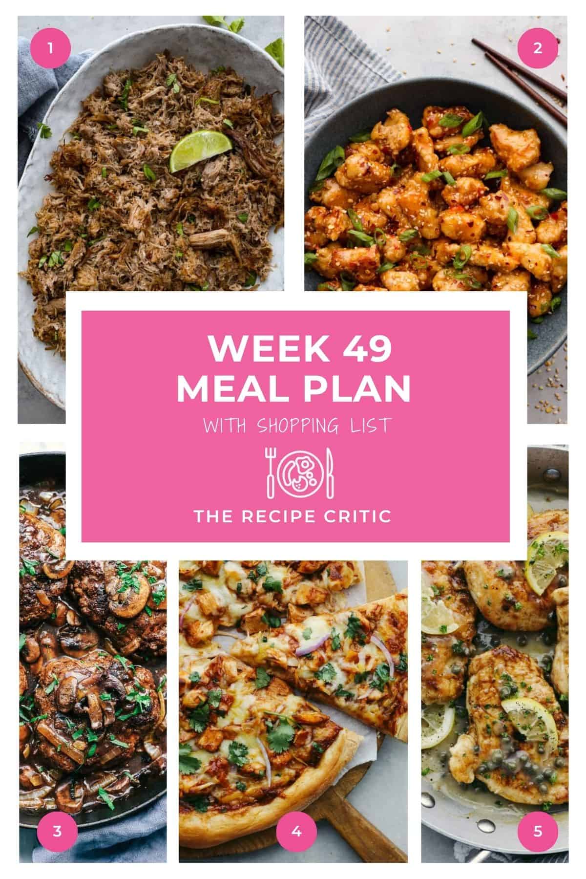 These meal plans have been saving my sanity! I’m so grateful to all of you for showing up, making dinner happen, and proving that yes, we can feed our people without losing our minds! This week’s menu has some of my absolute favorites! Collage of the weekly meal plan.