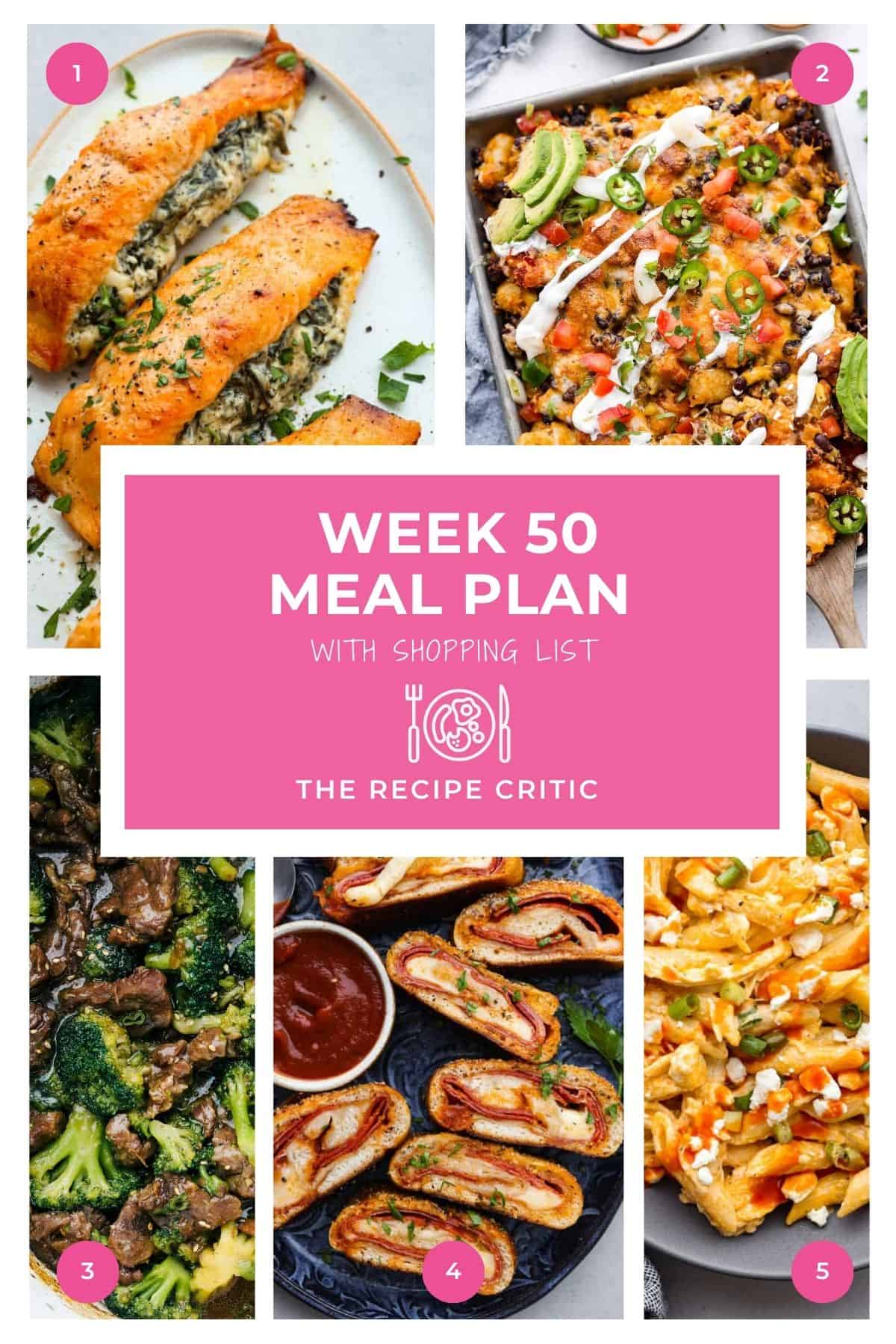 Collage with different photos from this weeks meals. 