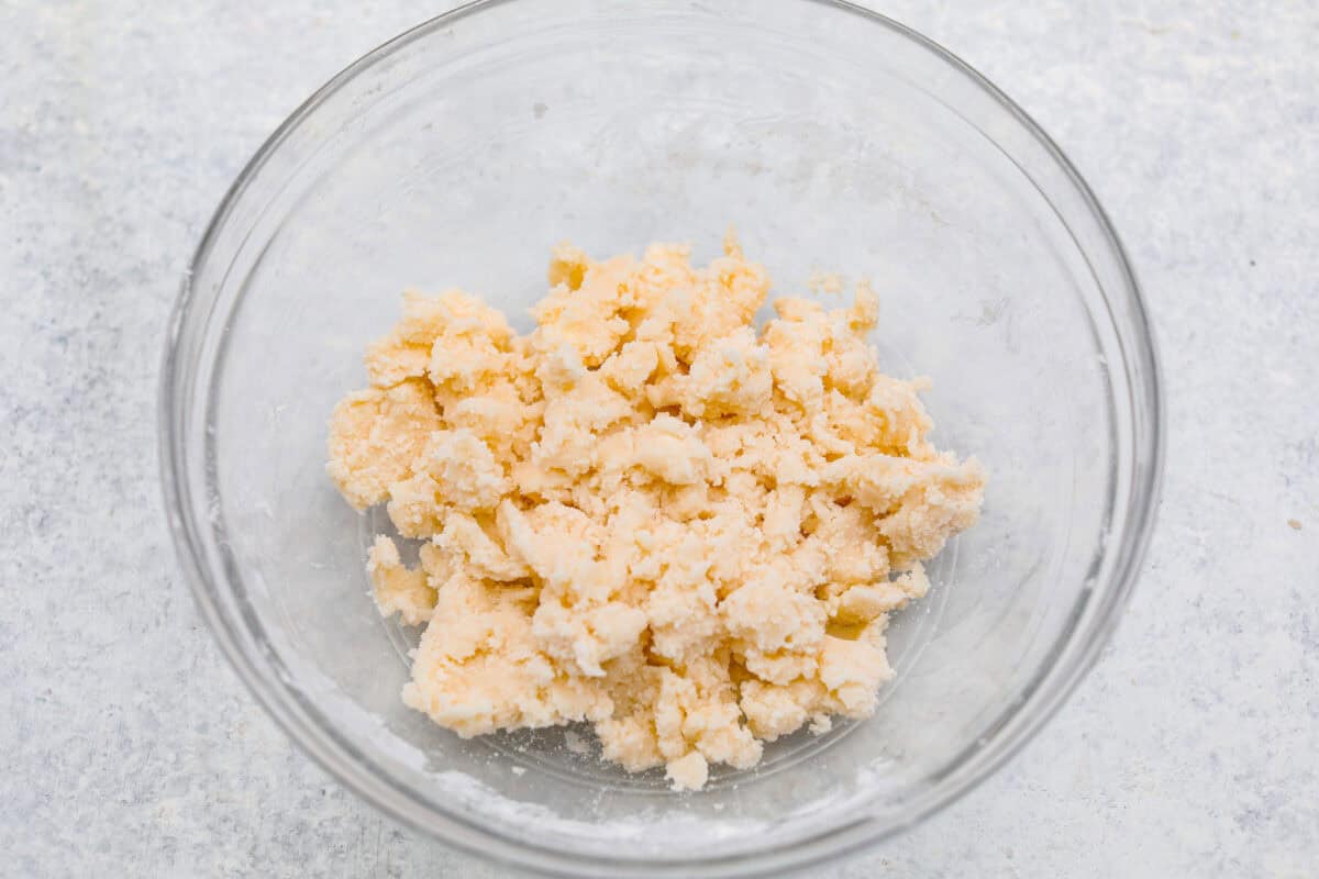 Topping ingredients combined in a bowl. 