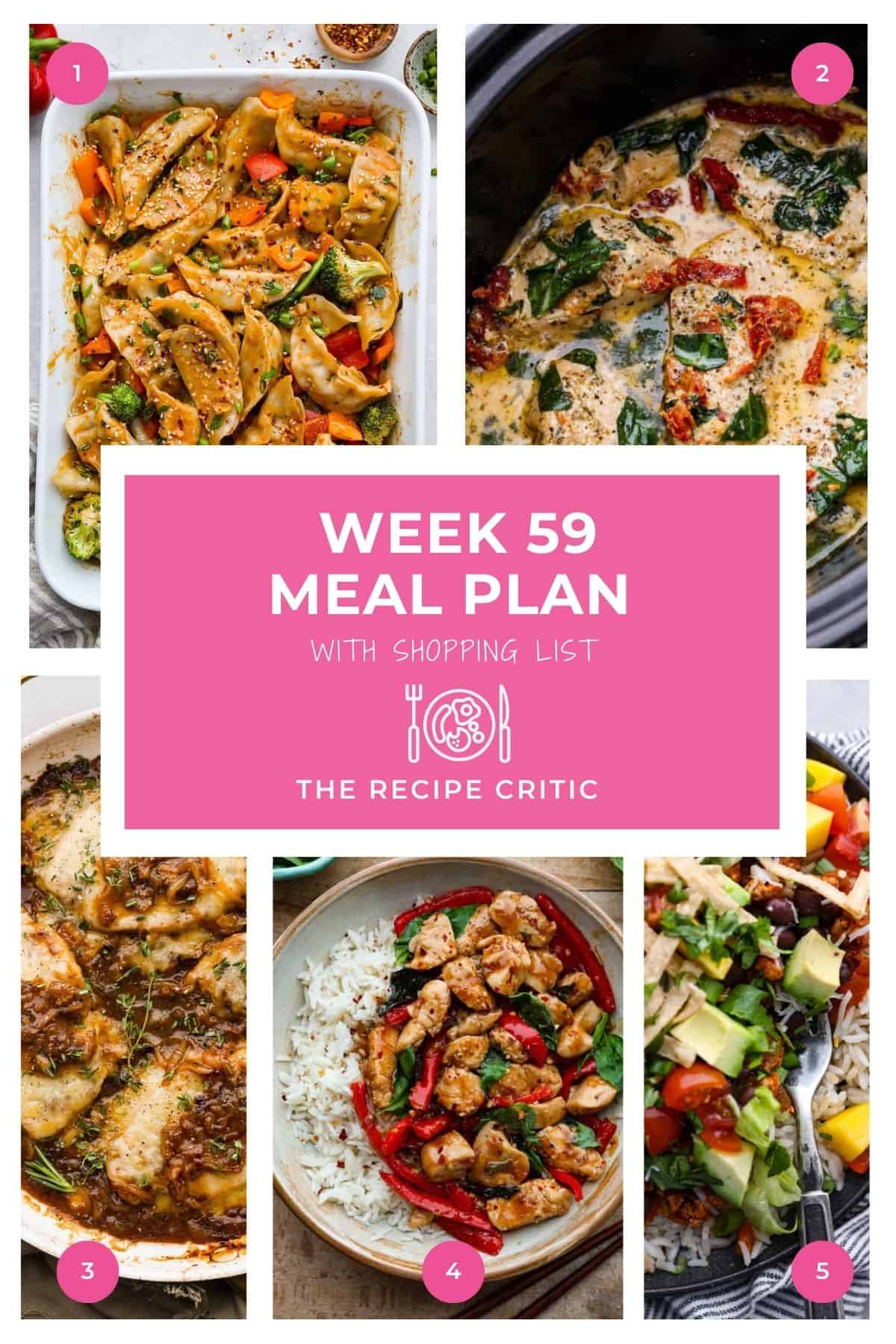 Want to save your sanity and actually win at dinner? This weekly meal plan is the secret. Once I started meal planning, the stress lifted, and I finally felt on top of things. The best part? The meals are easy, and the whole family will love them. Collage of images from the dinners for this weekly meal plan.