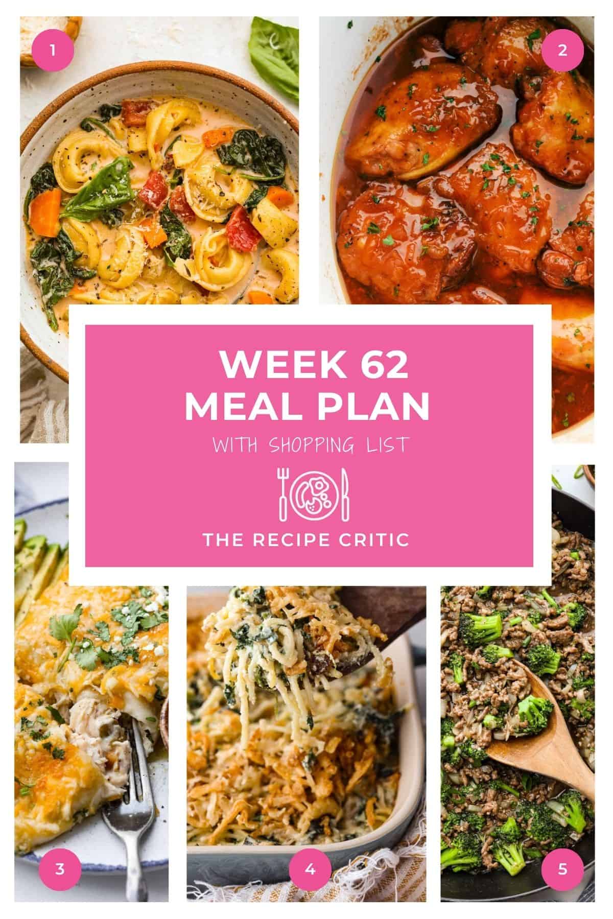 Get ready to make weeknights easier with this free Weekly Meal Plan! You’ll find 5 family-friendly dinners plus a free printable grocery list to keep you organized. With tried-and-true recipes that are simple to make and always delicious, this plan is your shortcut to stress-free dinners all week long. Collage of the hero images from each of the dinners on this weekly meal plan.