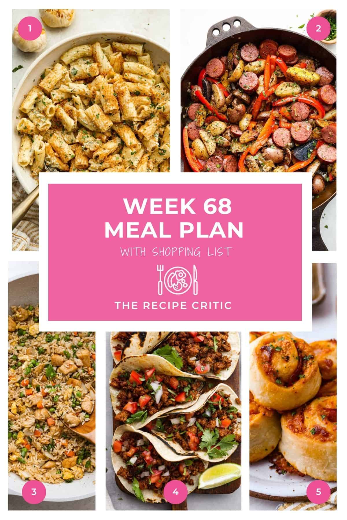 Collage of the hero images from this weeks meal plans.