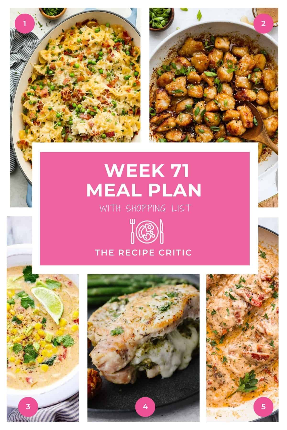 Collage of hero images from this weeks meal plan.