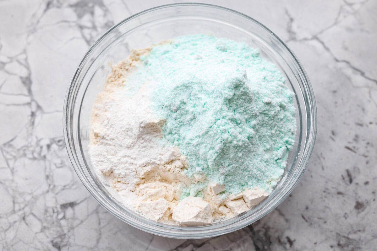 Starbucks dropped a new Chocolate Pistachio Loaf, and I was instantly obsessed. The pistachio flavor and that rich chocolate swirl had me determined to make a copycat at home so I could skip the drive-thru and bake it anytime. Dry ingredients all added to a mixing bowl.