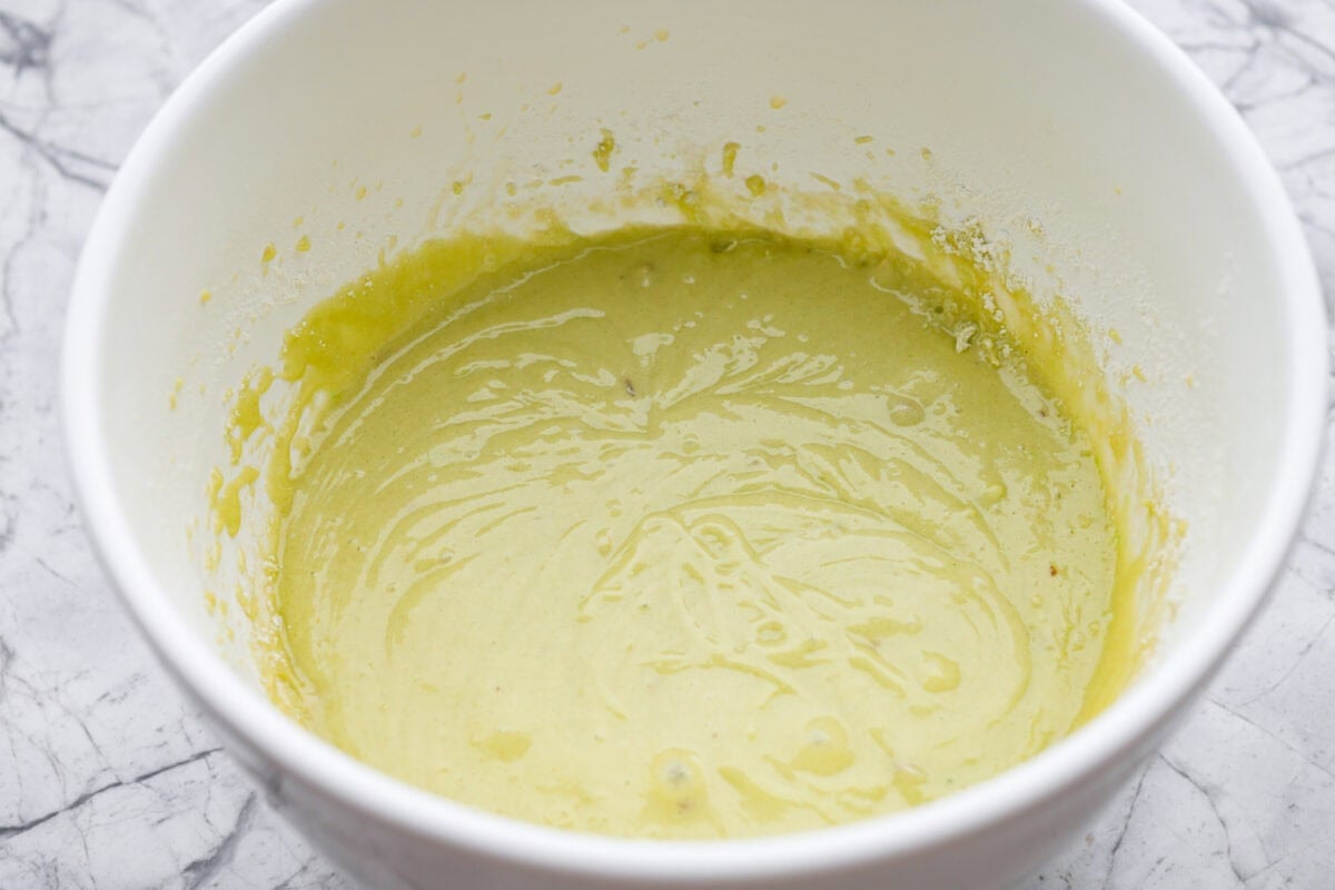 Starbucks dropped a new Chocolate Pistachio Loaf, and I was instantly obsessed. The pistachio flavor and that rich chocolate swirl had me determined to make a copycat at home so I could skip the drive-thru and bake it anytime. Wet and dry ingredients combined in a mixing bowl.