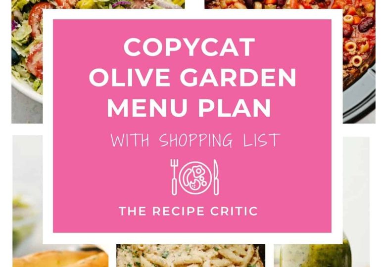 Copycat Olive Garden Menu Plan